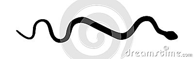 Snake vector silhouette isolated on white background. Black serpent tattoo. Poison snake symbol. Deadly venom, symbol of medicine Stock Photo