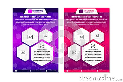 Abstract technology cover with hexagon elements. High tech brochure design concept. Vector Illustration