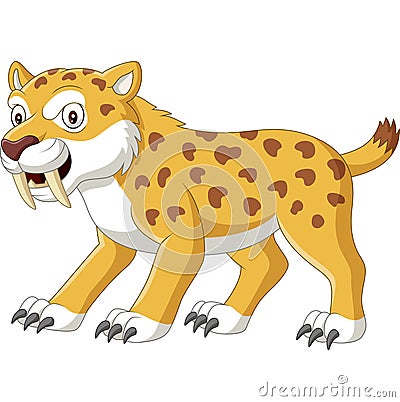 Cartoon angry wildcat on white background Vector Illustration