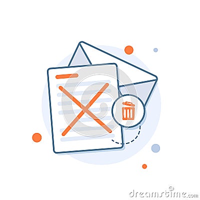 Email spamming attack. Email fraud alert concept Cartoon Illustration