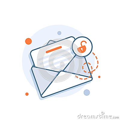 Email security concept,Secure email icon Vector Illustration
