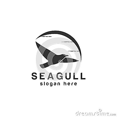 Seagull icon bird logo design Vector Illustration