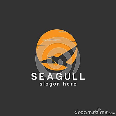 Seagull icon bird logo design Vector Illustration