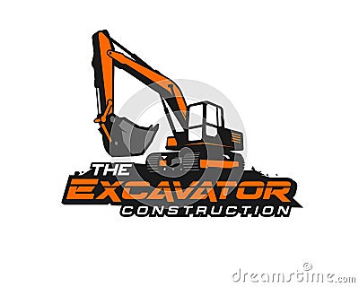 Excavator logo template vector. Heavy equipment logo vector for construction company. Creative excavator illustration for logo tem Vector Illustration