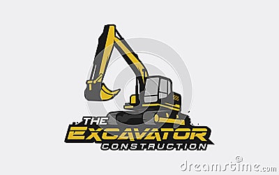 Excavator logo template vector. Heavy equipment logo vector for construction company. Creative excavator illustration for logo tem Vector Illustration