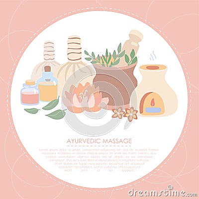 Wellness, aromatherapy, SPA card or flier design. Vector Illustration