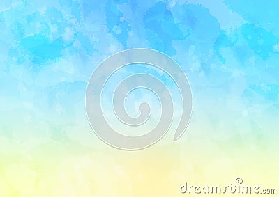 Vector Abstract Pastel Blue and Yellow Watercolor Pattern Background Stock Photo