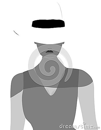 A Girl in a Stylish White Hat Vector Illustration