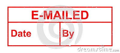 E-mailed stamp on white Stock Photo