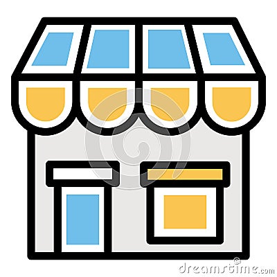 Basic RGB Building, cafe Vector Icon which can easily modify or edit Vector Illustration