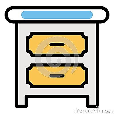 Basic RGB Bedside, cabinet Vector Icon which can easily modify or edit Stock Photo