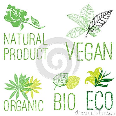 Logotypes for vegan Vector Illustration