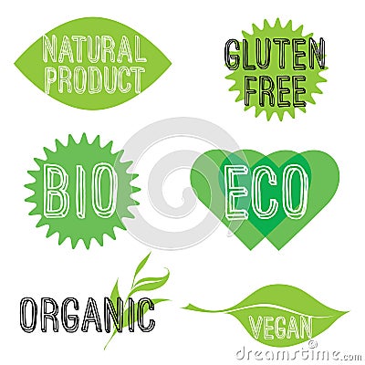 Logotypes for vegan Vector Illustration