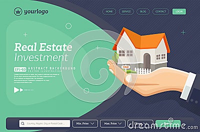 Landing page - Real estate marketing concept design style Vector Illustration