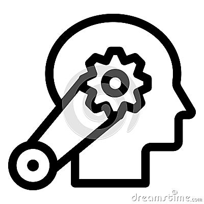 Brain process, brainstorming, Line vector icon which can easily modify or edit Vector Illustration