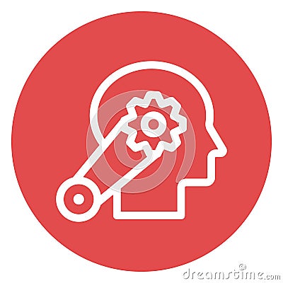 Brain process, brainstorming, Line vector icon which can easily modify or edit Vector Illustration