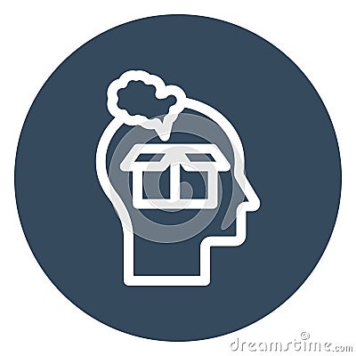 Creative brain, creative idea, Line vector icon which can easily modify or edit Vector Illustration