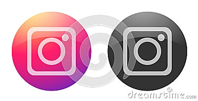 New Instagram camera logo icon vector with modern gradient design illustrations on white background Cartoon Illustration