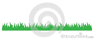 Green grass simple cartoon illustration. Vector Illustration