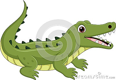 Cartoon crocodile isolated on white background Vector Illustration