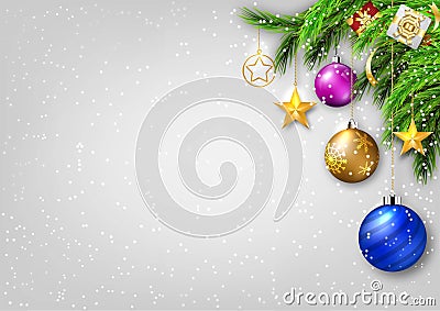 Merry Christmas and Happy new year blank card for your text. Vector Illustration