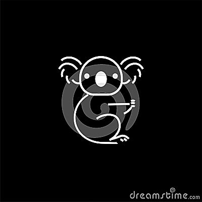 Koala outline logo icon. Australian animal for web and design Vector Illustration