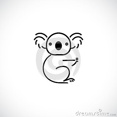 Koala outline logo icon. Australian animal for web and design Vector Illustration