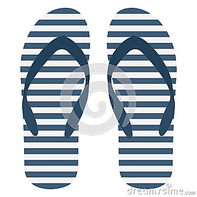 Beach sandal, beach slipper, Color Vector Icon which can be easily modified or edited Vector Illustration