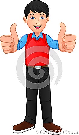 Businessman thumb up on a white background Vector Illustration