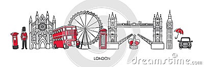 Trendy vector illustration London, the United Kingdom. Vector Illustration