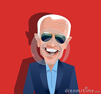 Cartoon Caricature of Joe Biden, democratic candidate for US 2020 presidential election Vector Illustration
