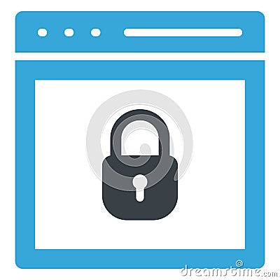 Browser lock, lock, padlock, screen lock, web lock victor icon which can use and edit Vector Illustration