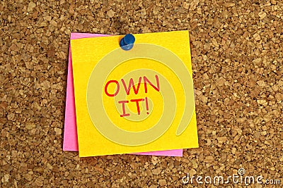 Own it post it Stock Photo