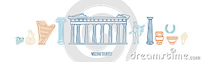 Vector illustration Welcome to Greece. Vector Illustration