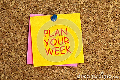 Plan your week post it Stock Photo