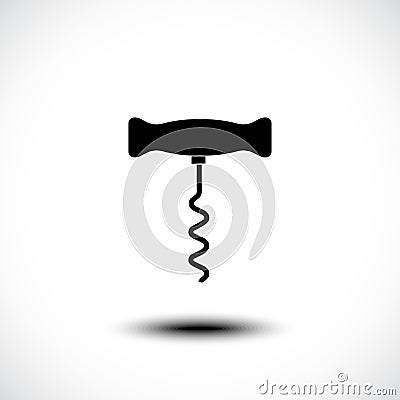 Corkscrew icon. Corkscrew silhouette Vector Illustration