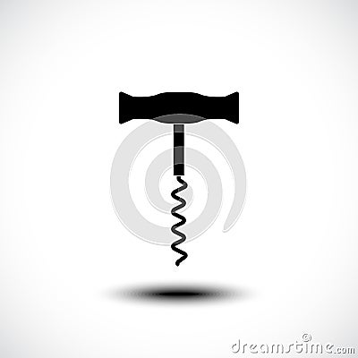 Corkscrew icon. Corkscrew silhouette Vector Illustration