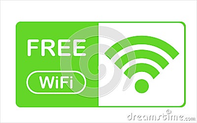 Wifi wireless internet signal flat icon green. Stock Photo