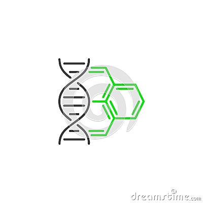 DNA helix icon, with a simple modern look Stock Photo