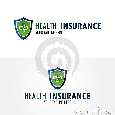 Health Insurance logo design Vector Illustration