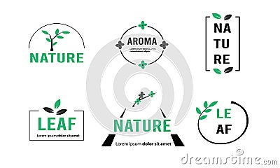 Minimalis nature logo green and black color dominant Vector Illustration