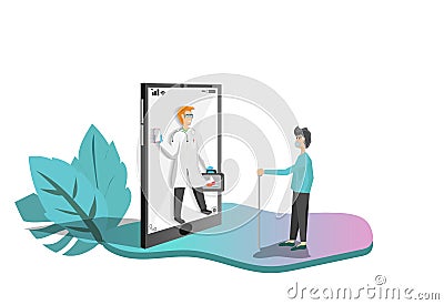 Online doctors application concept vector Vector Illustration