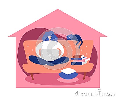 Vector concept illustration Stay home. Vector Illustration