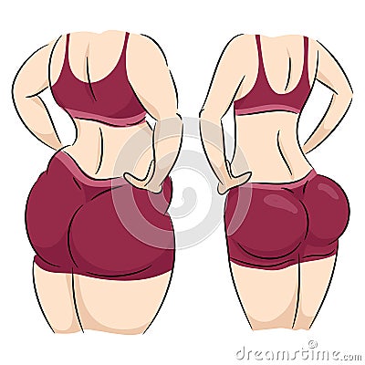 Cartoon illustration of woman slimming Vector Illustration