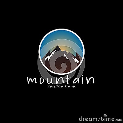 Mountain logo or forestry. Vector Illustration
