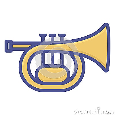 Brass, cornet Line Style vector icon which can easily modify or edit Brass, cornet Line Style vector icon which can easily modify Vector Illustration