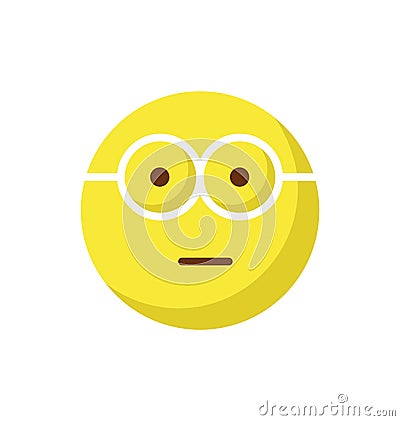 nerdy glasses face, emoticon Color Vector Icon which can edit easily Vector Illustration