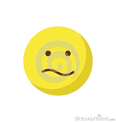 bemused face, emoticons Color Vector Icon which can edit easily Vector Illustration