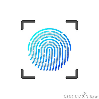 Circle Unique Fingerprint icon design for app Vector Illustration