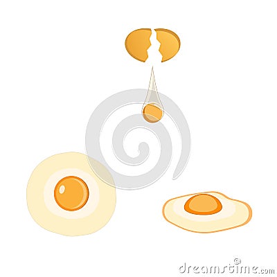 Egg. Omelette. Fried egg. Vector illustration Vector Illustration